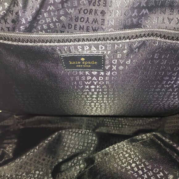 Kate Spade Nylon Backpack Black Gold Hardware Large Laptop School Travel Tote - Picture 11 of 16